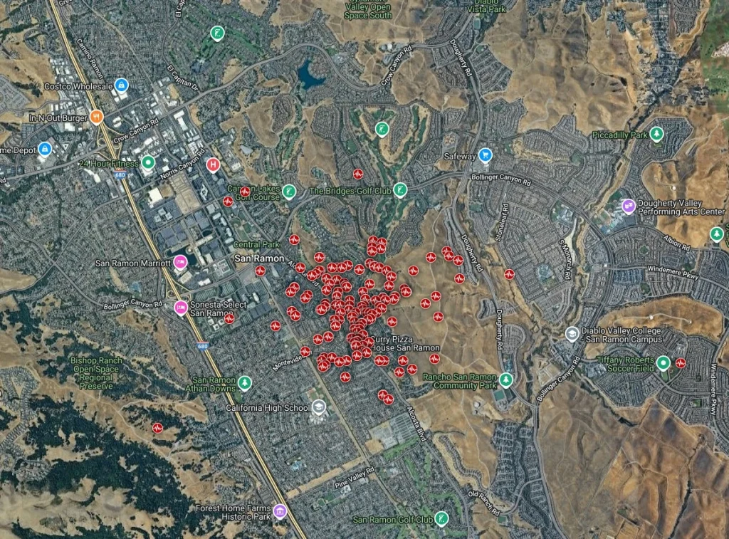 earthquake swarm san ramon california 30 days to december 15 2025 bg