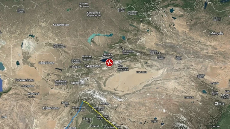 Epicenter of M5.8 earthquake in southern Xinjiang, China on December 4, 2025