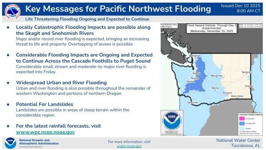 Major atmospheric river moves into Washington State, triggering ...