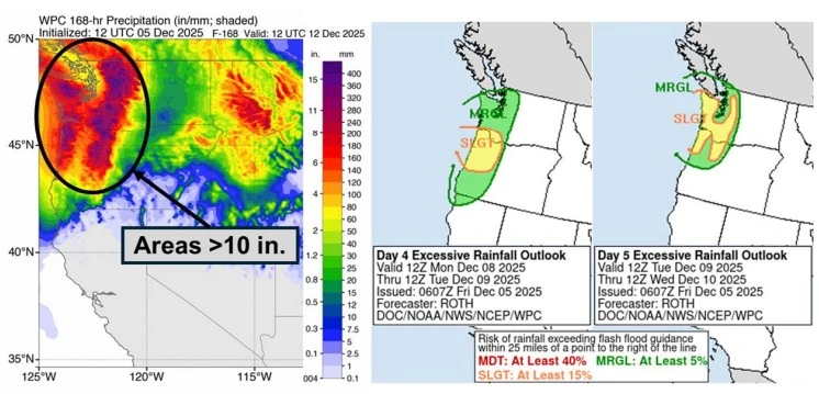 wpc 168hr precipitation december 5 to 12 2025