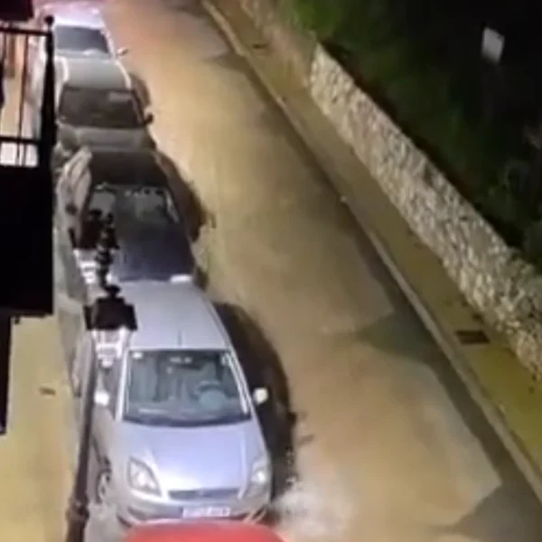 Cars surrounded Flood waters in Malaga Spain on January 4, 2026