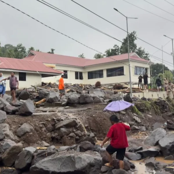 Flood damage in North Sulawesi, Indonesia, on January 5, 2026