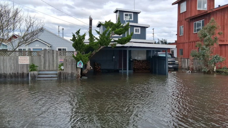 Flooding in the King Salmon area. Credit: Humboldt County Planning & Building Department.