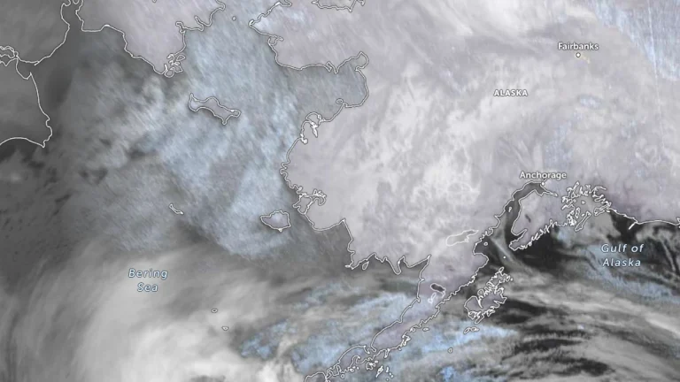 Satellite image of Alaska as of 1020 UTC on January 8, 2026