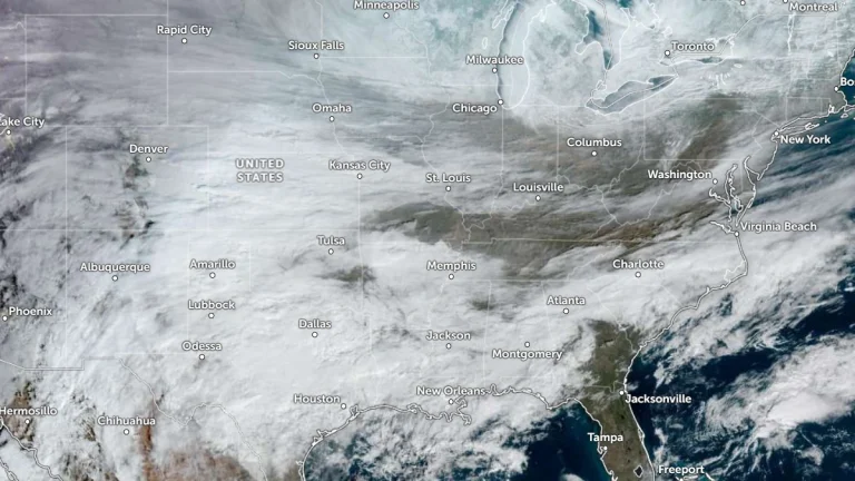 Satellite image of central and eastern USA as of 1540 UTC on Jnaury 23, 2026