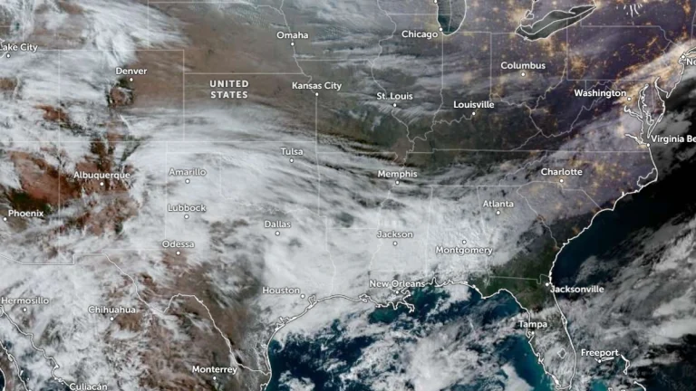 Satellite image of southern USA aso of 2140 utc on January 22, 2026