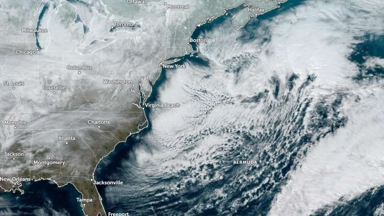 Satellite image of the U.S. East Coast as of 1700 UTC on January 29, 2026