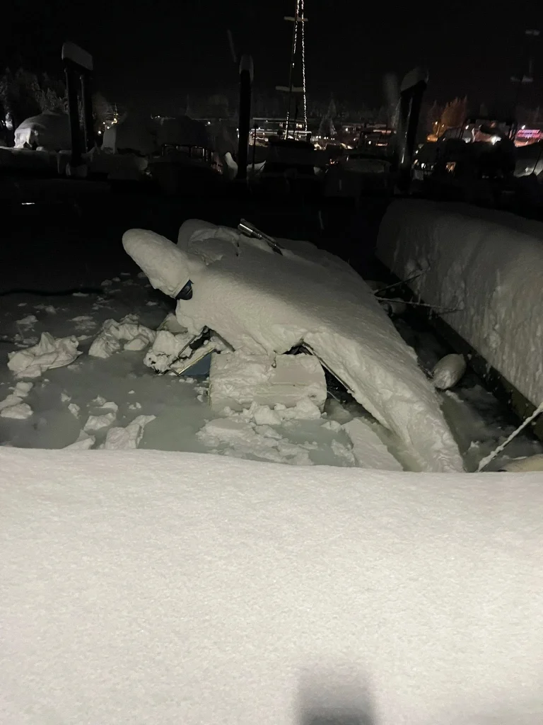 Sunken vessels were seen in Juneau harbor. Credit: Juneau Harbor