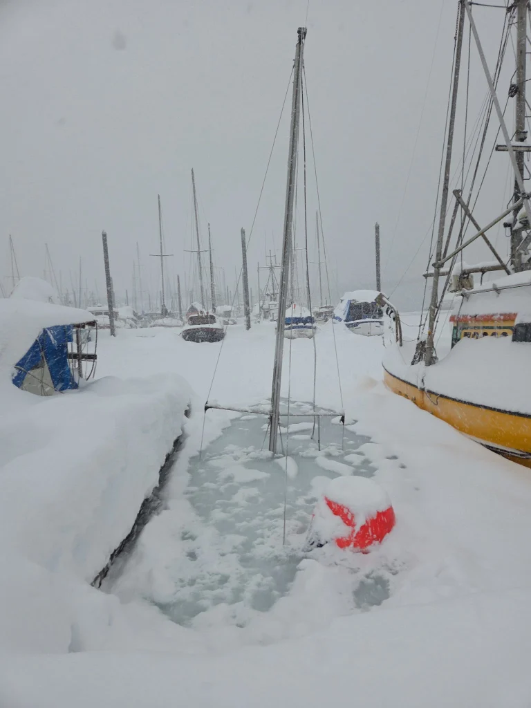 Sunken vessels were seen in Juneau harbor. Credit: Juneau Harbor