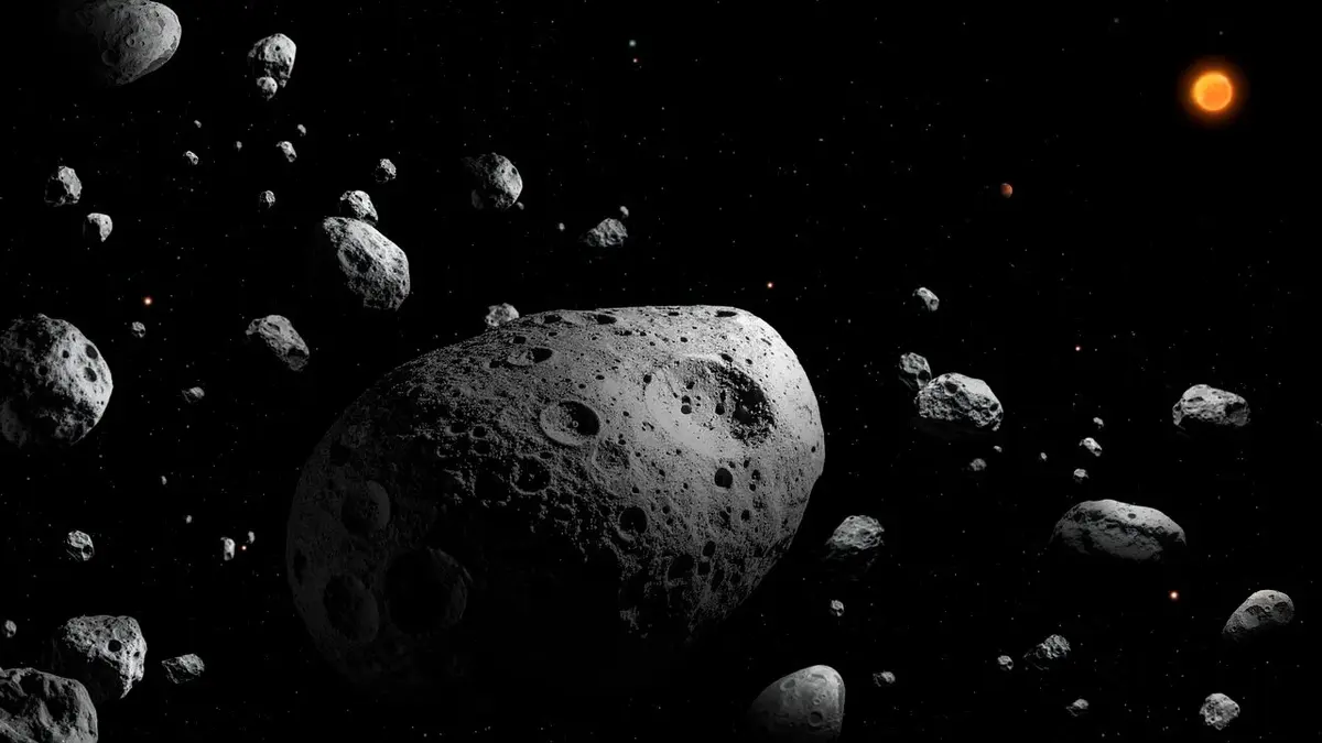 This artist’s illustration depicts 2025 MN45 — the fastest-rotating asteroid with a diameter over 500 meters (0.3 miles) that scientists have ever found