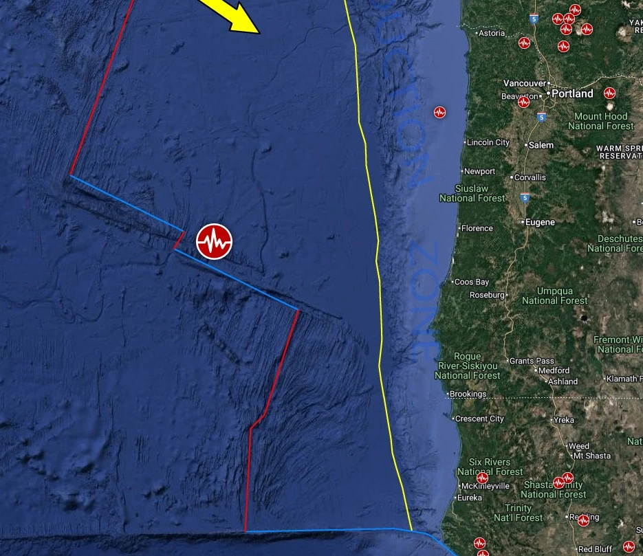 epicenter m6.0 earthquake off the coast of oregon united states january 16 2026 bg