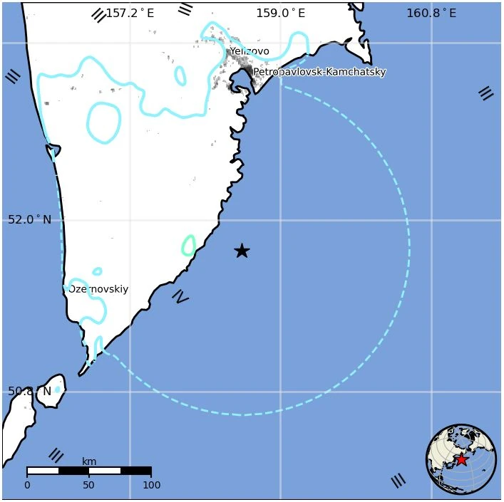 m6.2 earthquake near east coast of kamchatka russia january 22 2026 usgs epe