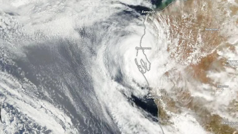 HD satellite image of Cyclone Mitchell on February 9, 2026