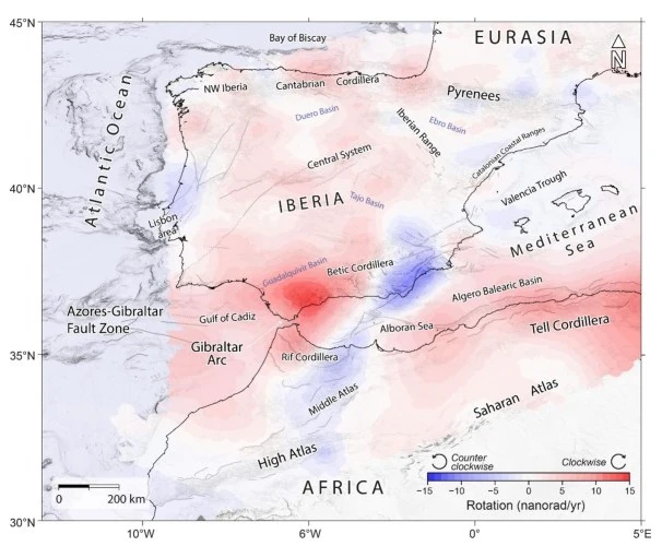 Rotational strain-rate field - Asier Madarieta-Txurruka et al. 2026 Gondwana Research