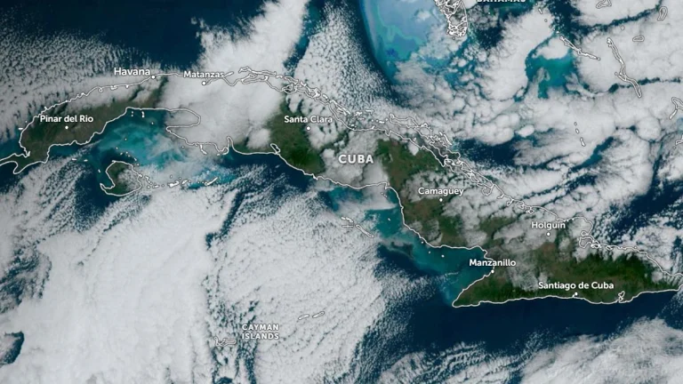 Satellite image of Cuba at 13:10 UTC on February 3, 2026. Credit: NOAA/GOES-19, Zoom Earth, The Watchers