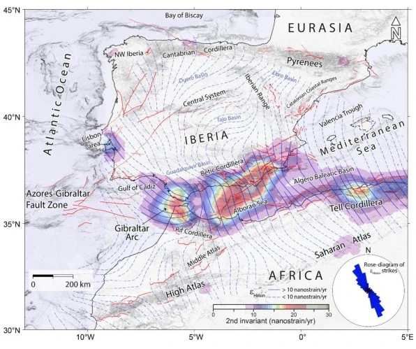 Second invariant of the strain-rate field - Asier Madarieta-Txurruka et al. 2026 Gondwana Research