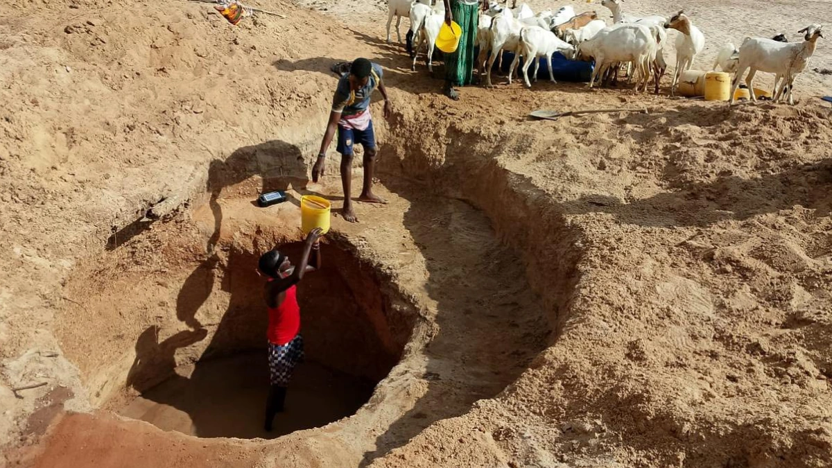 Severe drought conditions in Tana River County forces people to dig wells around dry river bed in search of water