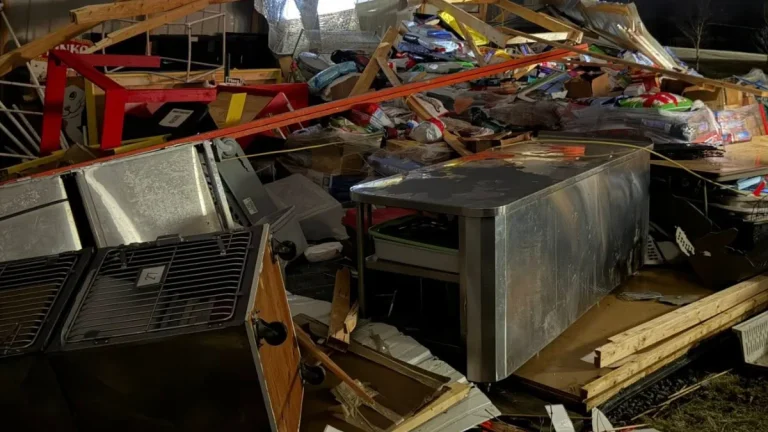 Tornado damage in Monroe County on February 19, 2026