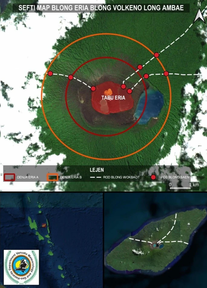 ambae volcano alert map february 24 2026