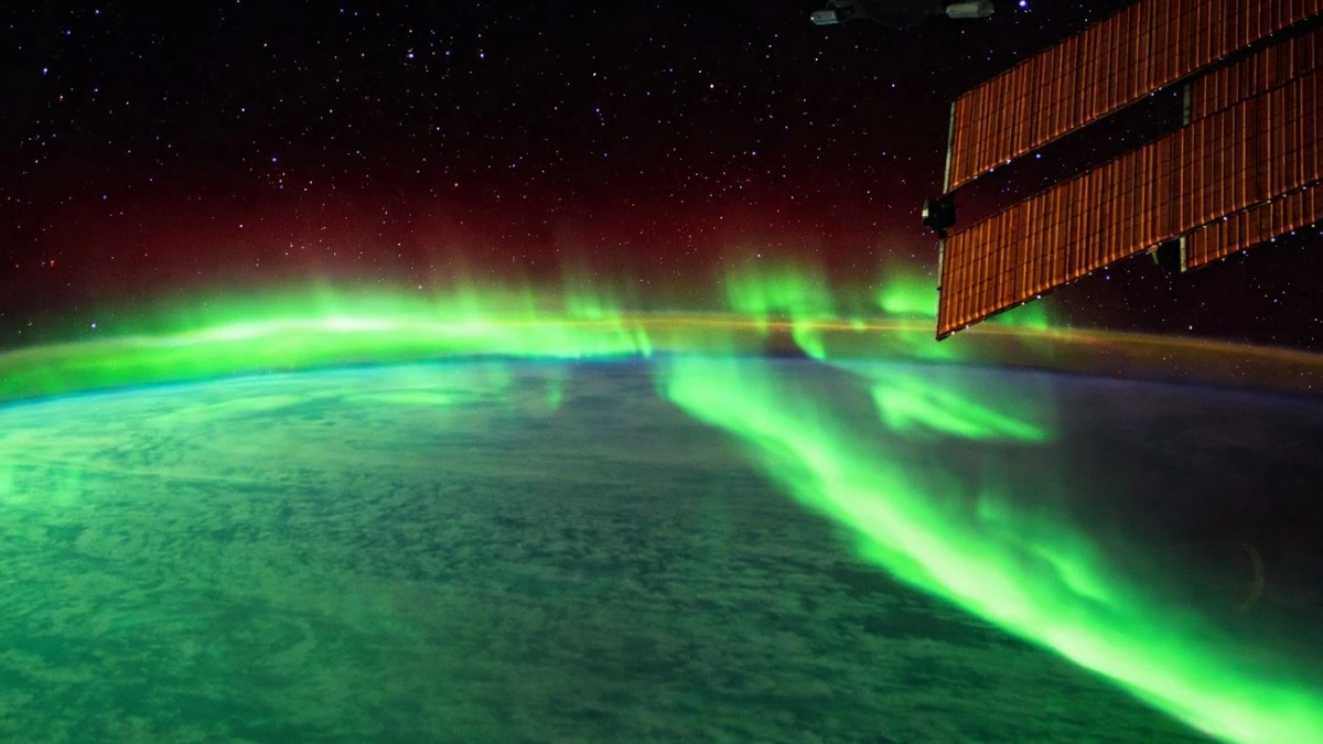 aurora viewed from iss on september 17 2011