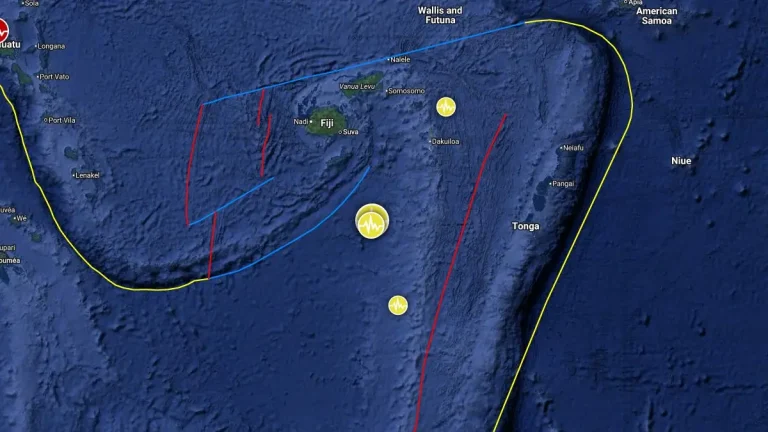epicenter m6.0 earthquake south of the fiji islands february 22 2026