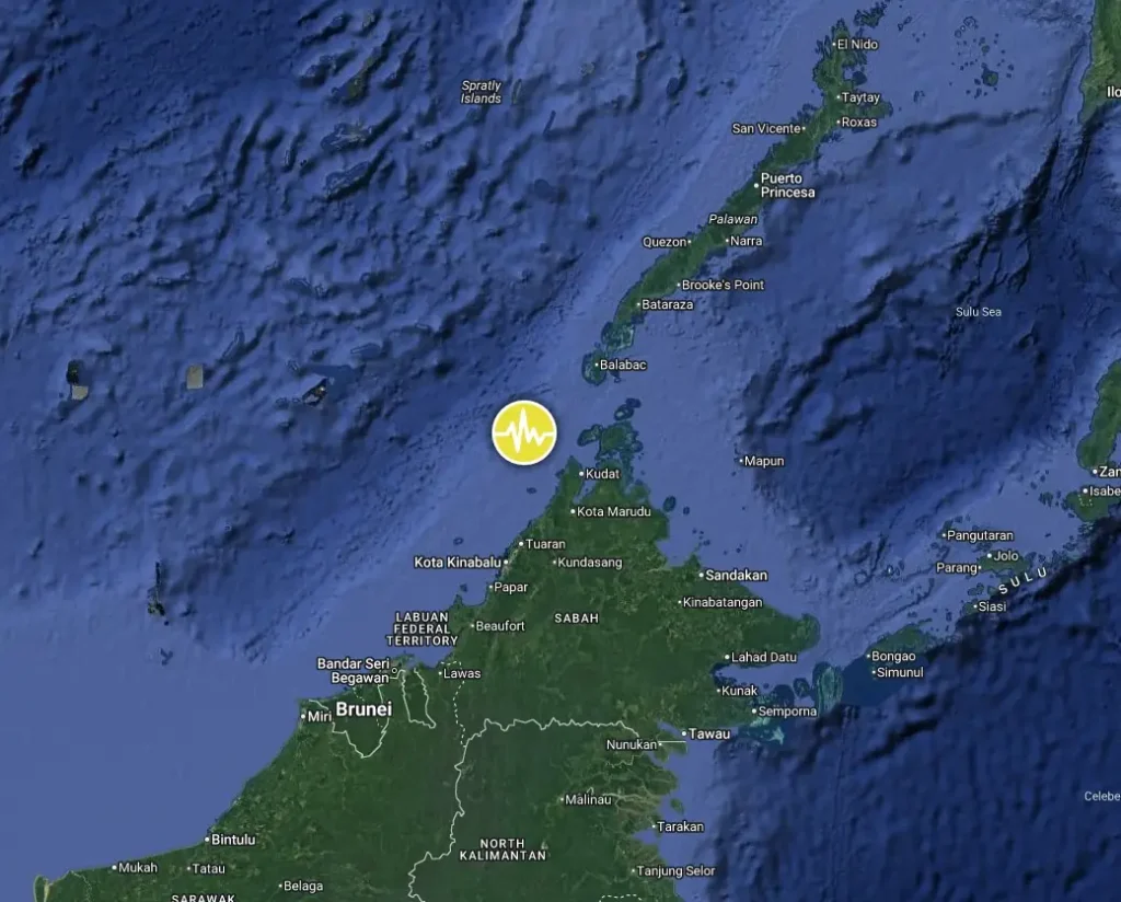epicenter m7.1 earthquake sabah malaysia february 22 2026 bg