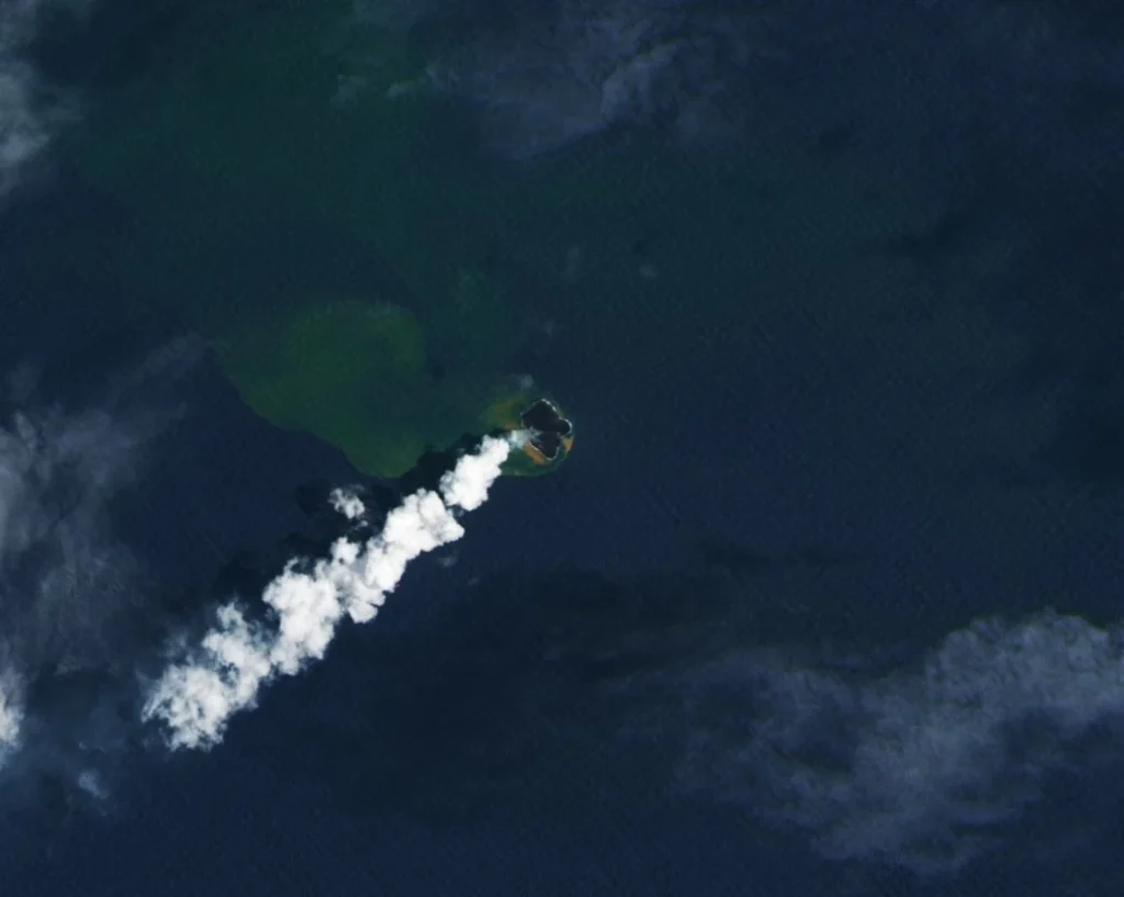 home reef volcano satellite january 28 2026 landsat