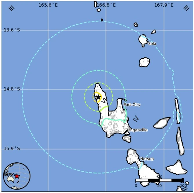 m6.4 earthquake port olry vanuatu february 14 2026 usgs epe