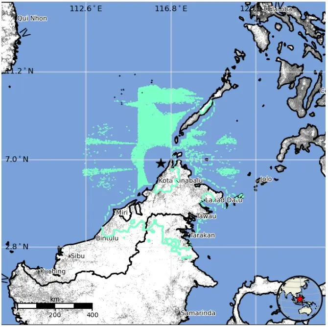 m7.1 earthquake sabah malaysia february 22 2026 usgs epe