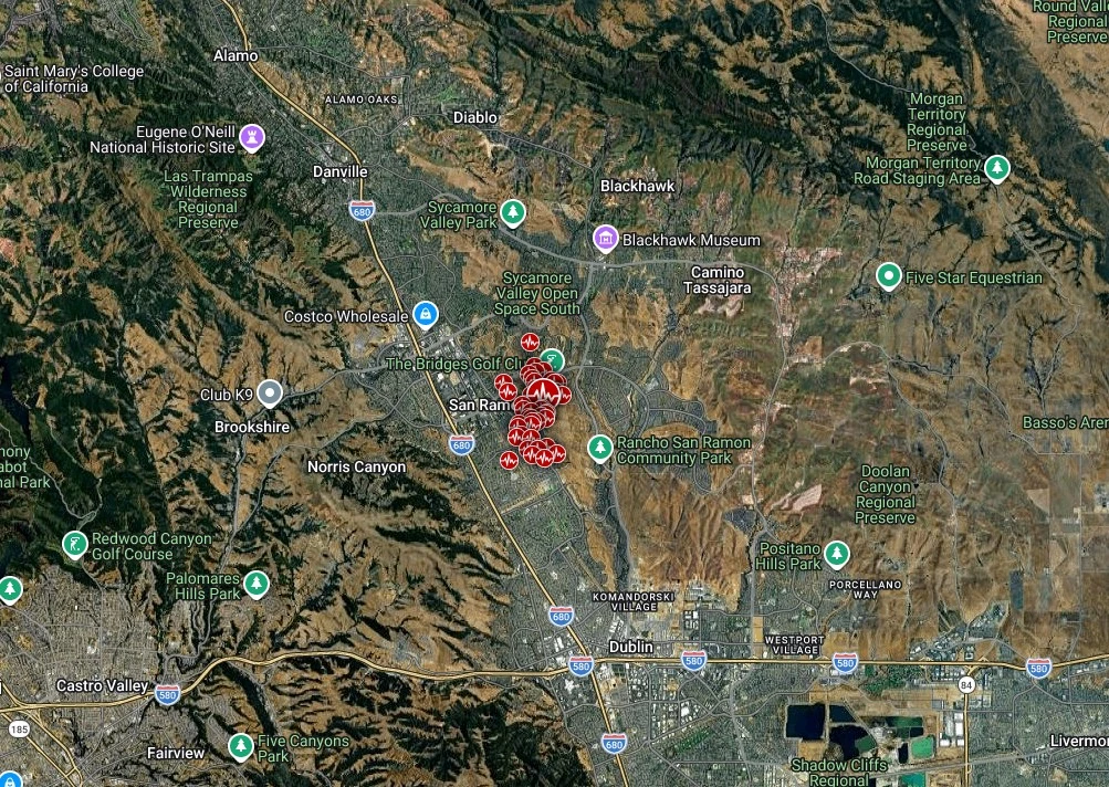 san ramon bay area california earthquake swarm february 2 2026 bg
