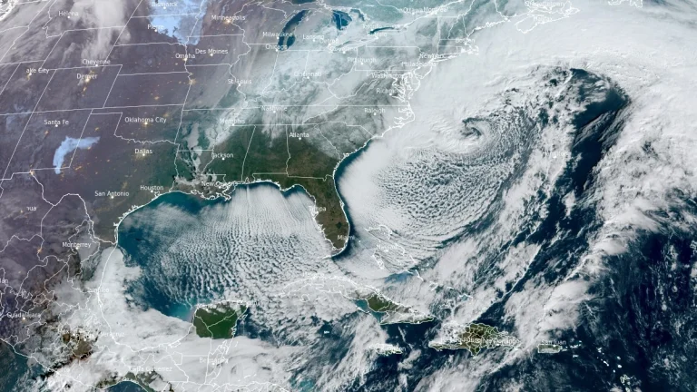 satellite image centered over florida at 1400 utc on february 1 2026