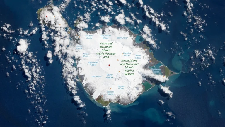 satellite image heard volcano indian ocean november 8 2025