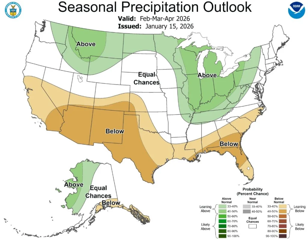 seasonal precipitation outlook feb-april 2026