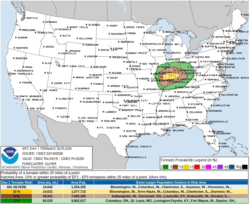 spc february 19 2026 tornado outlook