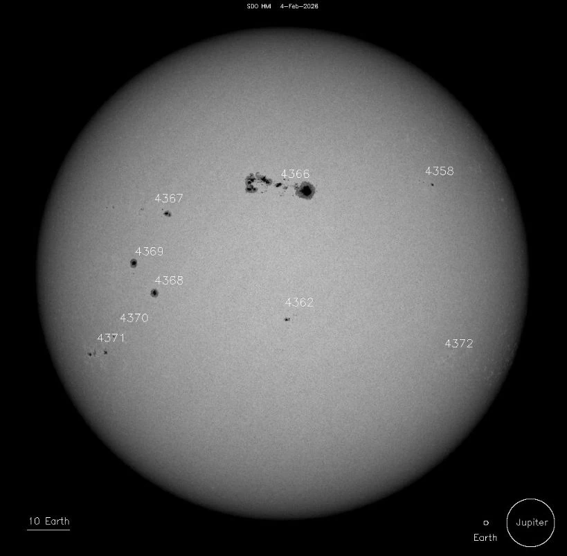 sunspots on february 4 2026