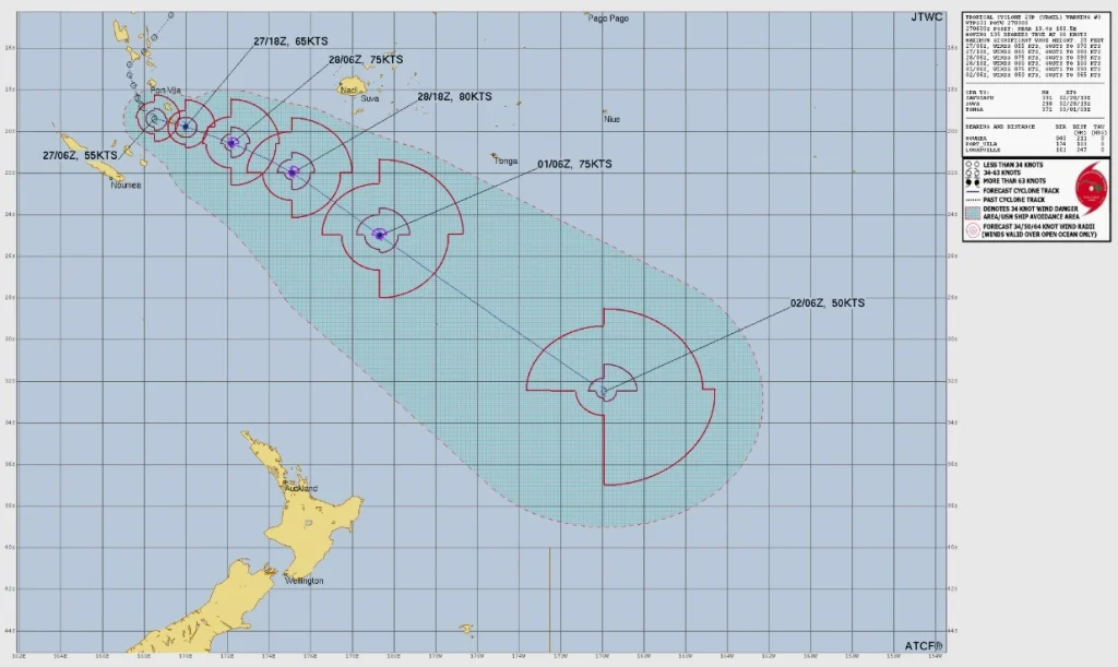 tropical cyclone urmil jtwc forecast track 0900 utc february 27 2026