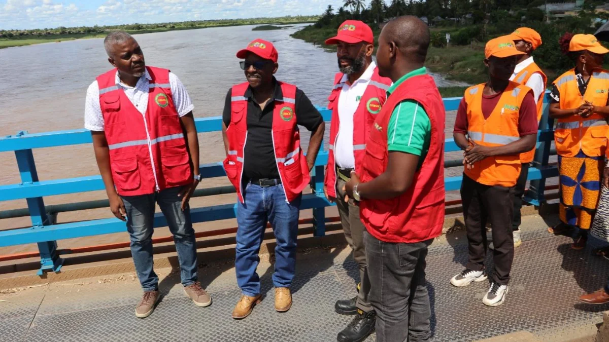 Authorities Surveying an elevated rivers in Zambezia, Mozambique on March 24, 2026