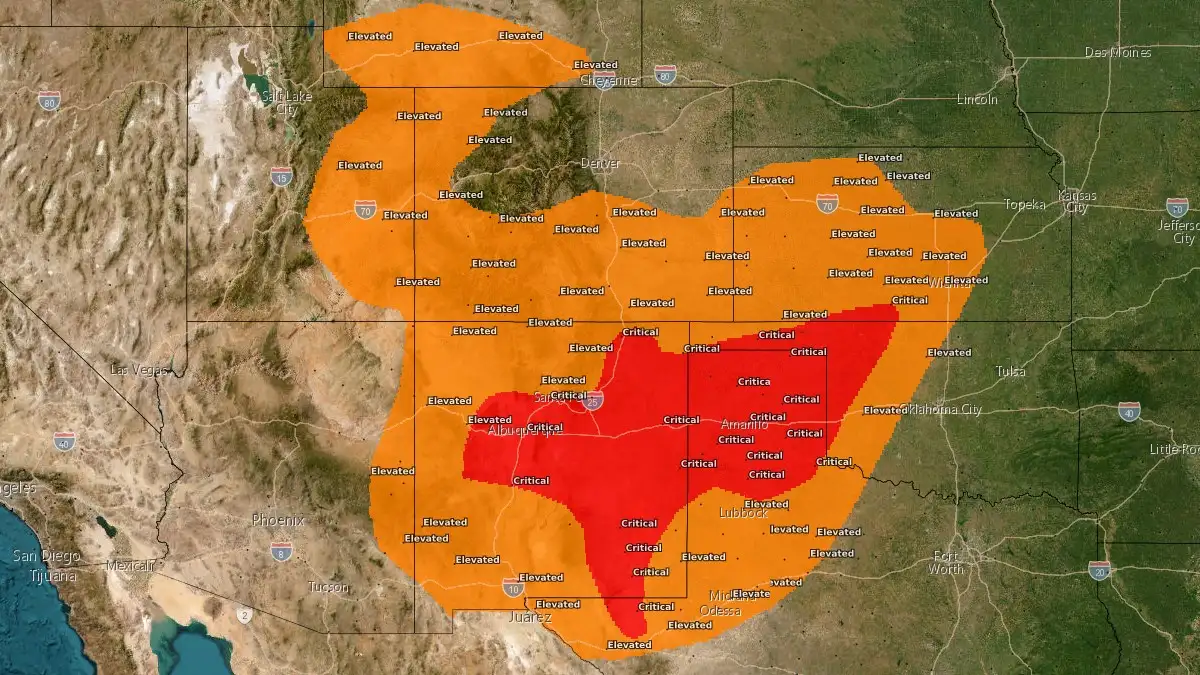 Critical Fire Weather on March 26, 2026