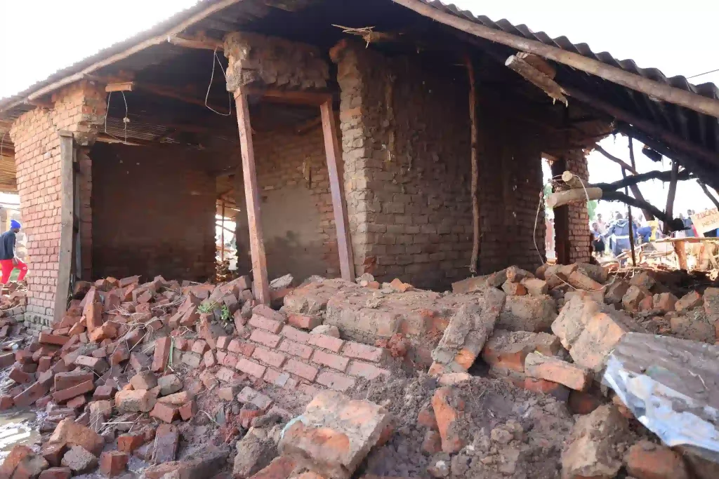 House destroyed by floods in Malawi on March 19, 2026