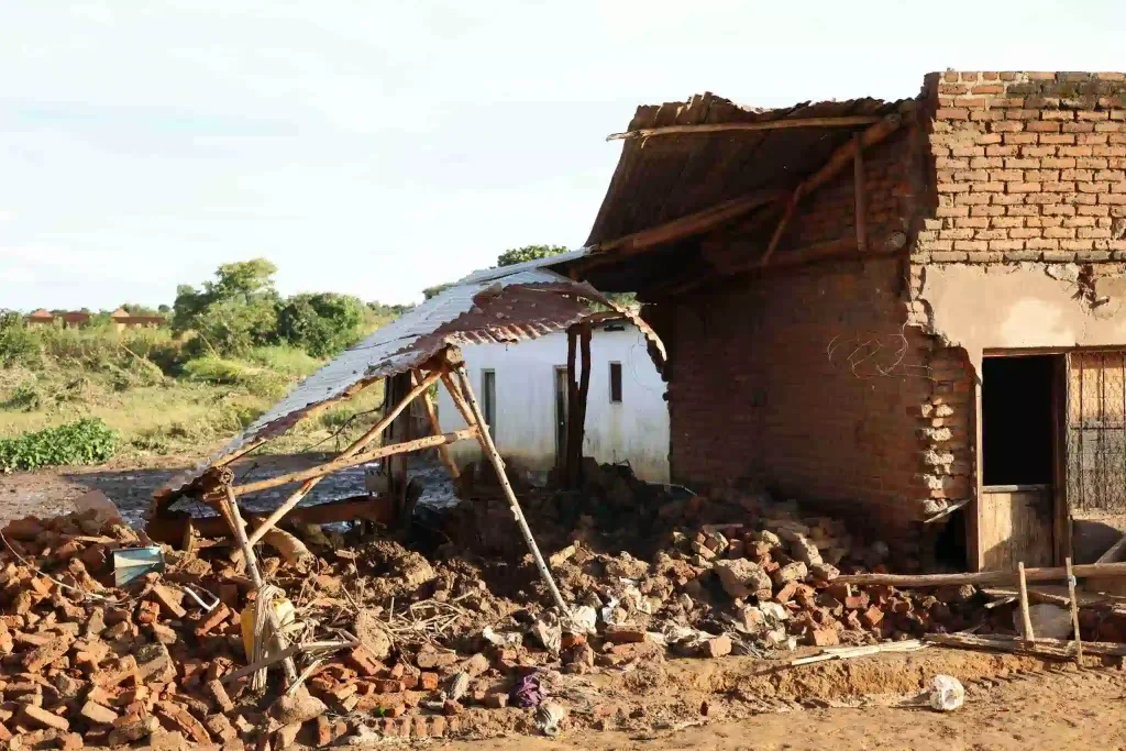 House destroyed by floods in Malawi on March 19, 2026