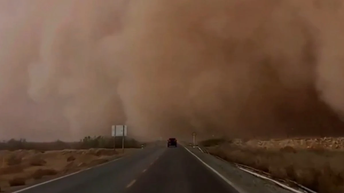 Large dust storm sweeps over southern Xinnjiang, China on March 13, 2026 Jim Yang