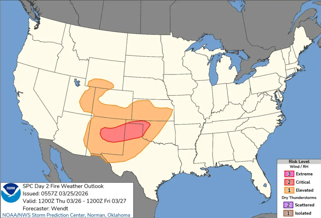 Mar 25, 2026 Day 2 Fire Weather Outlook