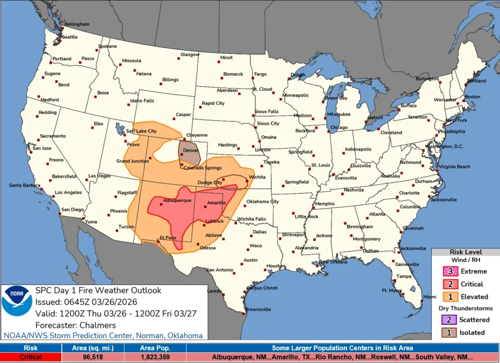 Mar 26, 2026 Day 1 Fire Weather Outlook