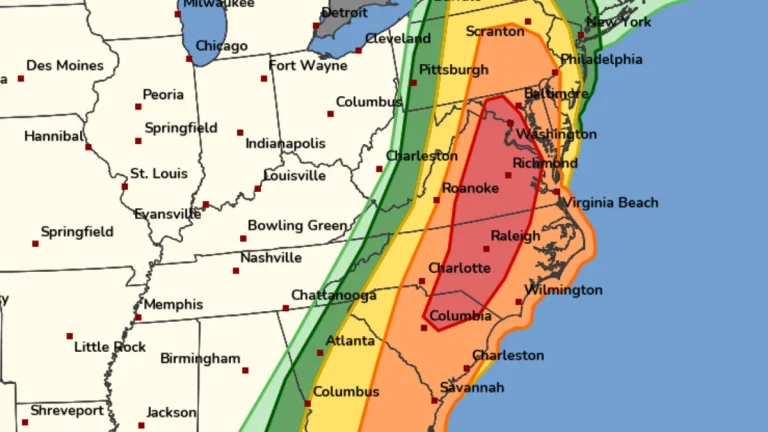 Rare moderate risk issued for parts of the us mid-atlantic on march 16, 2026