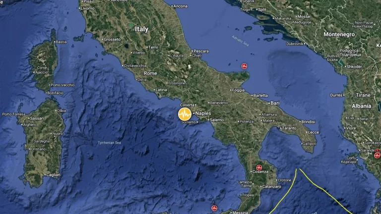 epicenter m6.0 earthquake tyrrhenian sea near naples italy march 9 2026