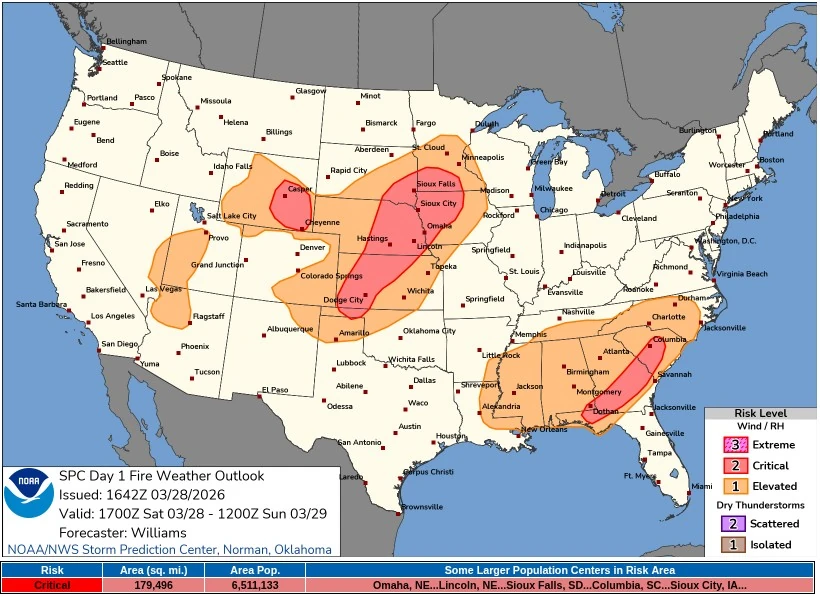 fire weather outlook march 28 2026 t