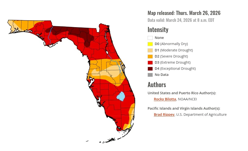 florida drought monitor march 26 2026