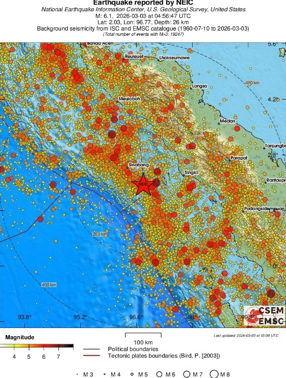 m6.1 earthquake simeulue indonesia march 3 2026 emsc regional seismicity