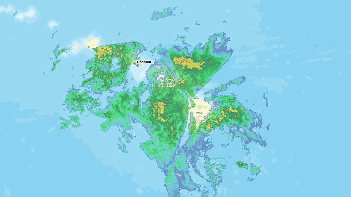 rainfall radar over hawaii at 0737 utc march 13 2026