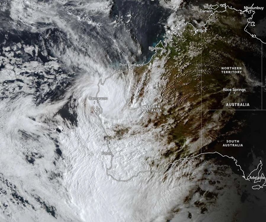 tropical cyclone narelle at 0840 utc on march 27 2026 himawari-9